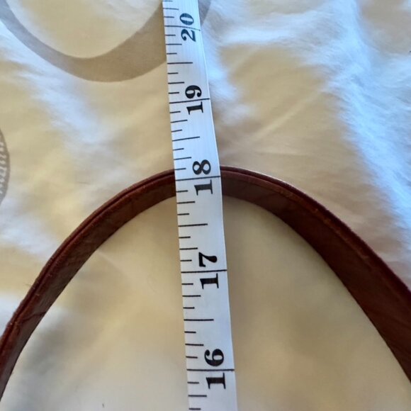 Bally Vintage Embossed Crocodile Chestnut Tan Leather Drawstring Bucket Handbag - Picture 15 of 16